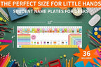 WALENGIF 36 Pcs Desk Name Tags for Classroom - Colorful Students Name Plates for Desks - Multipurpose Manuscript Name Tags for Student Desks Kindergarten Preschool 1st 2nd 3rd Grade Teaching Supplies