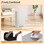 DYTesa 8 Gallon White Stainless Steel Foot Pedal Trash Can | Rectangular Slim Design Saves Space | Soft-Close Lid & Removable Inner Bucket | Stylish Garbage Bin for Kitchen, Office, Living Room