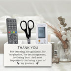 XPH Thank You Pen Pencil Holder Organizer for Desk, Thank You Gifts for Friends Teachers Leaders Boss Mentor, Appreciation Gifts Wooden Box Sign for Home Office Desk Tabletop Decorations