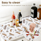 ALIUNI Drawer and Shelf Liner, Non-Slip Kitchen Cabinet Liners Non-Adhesive Thick Strong Grip Waterproof Washable Mats Protect Dresser Shelves Cupboard Bathroom Cabinets, Feather, 12 in X 10 FT