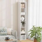 Jpiziso 6 Cube Storage Organizer Single Row, Cube Shelf with Heavy-Duty Thick Boards, 13.31" L x 9.37" W x 72.36" H, Smooth Easy-Clean Panels, Simple Assembly, for Living Room Bedroom Office, White