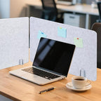 Desk Privacy Panel 2PCS 23.6" x 23.6" and 1PCS 47.2" x 23.6" Acoustic Panel Portable Desk Partition Desk Divider Noise Visual Isolate Table Divider for Student Study Reception Area Office Library