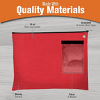 BankSupplies Canvas Interoffice Mailer, 14 oz. - 14W x 11H - Red - Transit Bag - Large Zipper Bag with Grommet - Use with Padlock or Zip Tie for Security - Interoffice Mail Bag