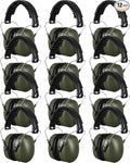 Copkim 12 Pcs Hearing Protection Ear Muffs NRR 28dB Noise Reduction Headphones Shooting Ear Protection Earmuffs (Army Green)