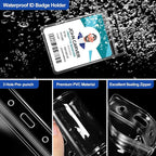 100 Pcs Clear Vertical Badge Id Card and 100 Pcs Lanyard, Reusable Lanyards for Id Badge Holder Name Tag Badge Holder with Lanyards for Adults Kids Business School Conferences (Blue)
