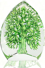 QFkris Crystal Tree of Life Decor Figurine for Home Decor, Office Desk, 3.7" Glass Tree of Life Paperweight for Positive Energy, Money, Good Luck Birthday Valentines Day Gifts for Women, Mom