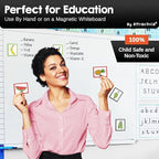 Attractivia Dry Erase Magnetic Labels 2.8 x 1.8 in, Color Borders, Small Dry Erase Magnets, 40-Pack, White Erasable Write-On All-Purpose Labels, for Office, Education, Home, Whiteboard