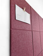 DECORITA Felt Wall Tiles | Large Cork Board Alternative | Aesthetic Felt Bulletin Board for Office, Home & Classroom | Large Cork Boards for Walls Pinboard (12-Pack) | Red Wine