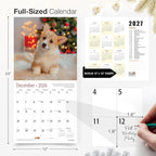 RED EMBER Corgi Puppies 2026 Wall Calendar 12 Month | 12" x 24" Open | Thick & Sturdy Paper | Holiday Gift | Cute Puppy Dog Calendar 2026