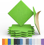 Amantech 12 Pack Acoustic Panels Self Adhesive Sound Proof Foam, High Density Sound Acoustic Panel, 12X12X0.4 Inch Square Panels in Home, Office, Reccording Room, Studio,and more(Fruit Green)