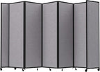 Versare Room Divider 360 Portable Wall Partition | Folding Panels | Large Freestanding Divider | Locking Wheels | Temporary Room Separator