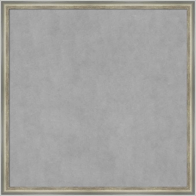 Amanti Art Silver Framed Magnetic Board 26x26 Medium Vision Board for use with Magnets, 100% Metal Sheet to Display Items as Office Decor or for Home Organization in mudroom, Kitchen or Kids Room