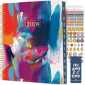bloom daily planners 2026 Planner (January to December) - 8.5” x 11” Weekly & Monthly Dated Agenda Organizer Book with Stickers & Tabs - Flexible Soft Cover - Brilliant Brushstrokes