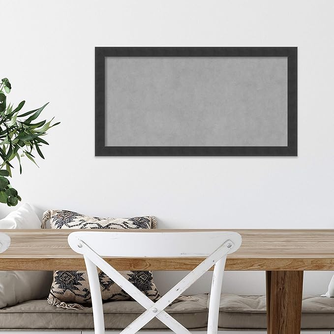 Amanti Art Black Framed Magnetic Board 14x26 Small Vision Board for use with Magnets, 100% Metal Sheet to Display Items as Office Decor or for Home Organization in mudroom, Kitchen or Kids Room