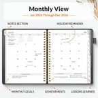 SUNEE 2026 Planner 8.5" x 11" – Dated Productivity Planner for Time Management - Daily,Weekly & Monthly Planner to Achieve Goals - Planner 2026 dated from January 2026 – December 2026,Black