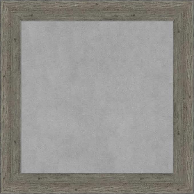 Amanti Art Grey Framed Magnetic Board 25x25 Medium Vision Board for use with Magnets, 100% Metal Sheet to Display Items as Office Decor or for Home Organization in mudroom, Kitchen or Kids Room