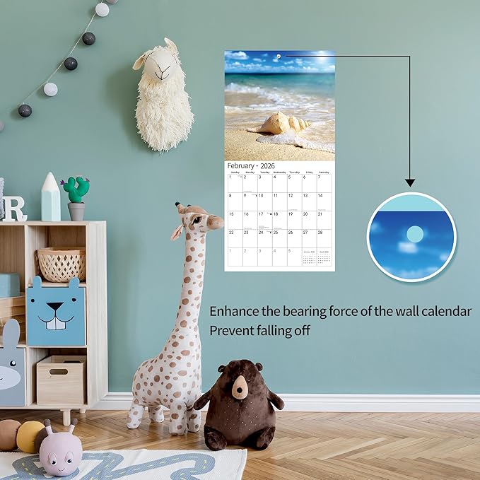 2026 Wall Calendar,Calendar 2026, November 2025 - December 2026, Wall Calendar Seashells, 12" x 24" Opened,Full Page Months Thick & Sturdy Paper for Calendar Organizing & Planning
