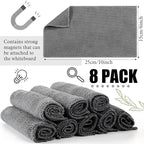 Fanfanwin 8 Pcs Magnetic Microfiber Cleaning Cloth Dry Erasers for White Boards Extra Magnetism Whiteboard Eraser for White Boards Blackboards Classroom Home Reusable Washable(6 x 10 Inch)