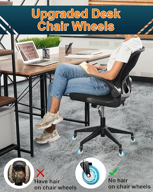 RidRed Gaming Chair Wheels - Heavy-Duty Office Chair Wheels - Replacement Rubber Casters- Universal Fit 3 Inch Chair Casters, Noise Free, Fits 98% Chair, for All Floor