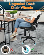 RidRed Gaming Chair Wheels - Heavy-Duty Office Chair Wheels - Replacement Rubber Casters- Universal Fit 3 Inch Chair Casters, Noise Free, Fits 98% Chair, for All Floor