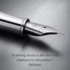 Webson Gill ‘The Weaver’ Black Luxury Executive Fountain Pen, Polished Lacquer & Chrome, Medium Nib, Smudge Free No Bleed, Use Any Fountain Ink w/Included Converter, Fits Cartridges (sold separately)
