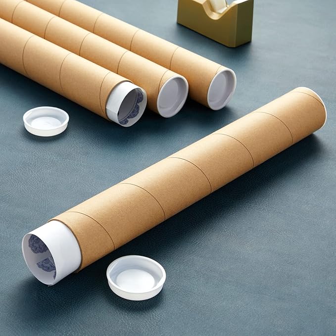 Stockroom Plus Cardboard Poster Tubes & Document Mailers - Durable Mail Tubes for Secure Transport - Versatile Poster Storage - 2 in x 15 in, Pack of 12, Brown