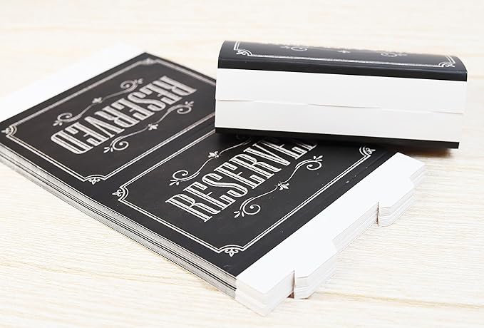 20 Pack Rustic Reserved Table Sign - Reserved Signs For Wedding - Black Chalkboard Reserved Signs - Wedding Accessories - Tent Cards For Reserving Seats & Places - Place Cards for Party