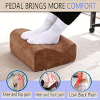 COMFelicify Foot Rest for Under Desk at Work, Ergonomic Under Desk Footrest with Washable Cover, Memory Foam Foot Stool for Office Chair & Gaming Chair, Back & Hip Pain Relief, Brown