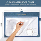 Yoment Desk Calendar 2026, Jan 2026-Dec 2027, 2026 Desk Calendar Large 17 x 12, 2026 Calendar with Plastic Cover, To-Do Lists, Leather Desktop Wall Calendar 2026-2027 for Office School Home, Blue