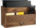 VERGOODR Solid Wooden Desk Drawer Organizer Desktop File Sorter,Desktop Mail Organizer with Handle For Office Supplies,Office Desk Accessories & Workspace Organizers for Home Organization (Brown)