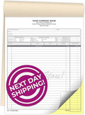 Custom 8.5" x 11" Carbonless NCR Books in 2-Part Duplicate Invoices, Receipts, Work Orders, Sales Orders, Purchase Orders, Estimates, Quote Forms with Your Company/Business Name (100 Sets)