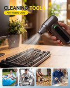 ZARIMI Electric Compressed Air Duster, 170000RPM High-Speed Cordless Air Blower with Rechargeable Battery for Keyboard, PC & Electronics Car Cleaning, Reusable Canned Air Alternative
