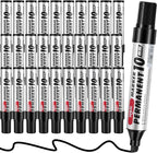hidyuuoo 30 Pack Jumbo Size Permanent Markers Bulk Permanent Marker Set Chisel Tip Pens Waterproof for Industrial Use Work on Wood Metal Plastic Stone Glass