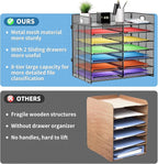 Marbrasse Desktop Literature Organizer, Mesh Paper Organizer, Desk Organizers, File Sorter Mail Center Paper Storage Cabinet Classroom Keepers Mailbox for Office Home School, Black