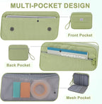 VASCHY Colored Pencil Case, Corduroy Large Pencil Pouch for Art Pens Markers Gel Pens Big Holder Organizer Fits 192 Pencils for Girls Women Light Green
