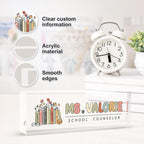 Personalized Name Plate for Desk, Custom Desk Name Plate, Acrylic Name Plate Office Desk Accessories, Personalized Office Gifts for Coworkers Teachers, Employee Appreciation Gifts (C-Teacher)