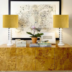 GO&SO Yellow Velvet Drum Lamp Shade Set of 2 Medium 13" Top x 13" Bottom x 10" High(Spider) Modern Lamp Shades For Table Lamps & Bedside Lamp Replacement Lampshade, Hand Crafted, Required Assembly