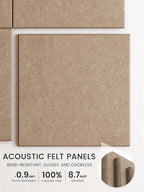 Bumusty Large Cork Board 47"x35" Alternative - 12 Pack Felt Wall Tiles with 70 Safe Removable Adhesive Tabs, 30 Pushpins, Cork Boards for Walls Pin Board Tack Board Cork Board (Dark Camel)