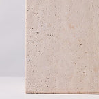 Rectangular Ivory Travertine Bathroom Trash Can, Natural Organic Stone Office Wastebasket, Wabi-Sabi Durable Storage Basket, Garbage Container for Bathroom, Home Office, Bedroom, Living Room, Toilet
