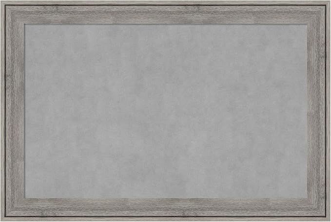 Amanti Art Grey Framed Magnetic Board 25x37 Large Vision Board for use with Magnets, 100% Metal Sheet to Display Items as Office Decor or for Home Organization in mudroom, Kitchen or Kids Room