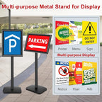 VAIIGO 3 Pack Heavy Duty Sign Holder Stand 11x17 Inch - Pedestal Floor Standing Sign Holder with Weighted Base - Vertical & Horizontal Poster/Menu Display Stands for Indoor/Outdoor Advertising, Black