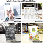 Ludery 8.5x11 Inches Acrylic Sign Slant Back Holder, Plastic Display Stand,Brochure Holder, Table Top Sign Holder For Office, Home, Store, Restaurant(6pack)