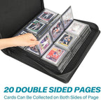 Sibonic 9 Pocket TopLoader Binder, Holds 360 3”x4” Toploader Hard Cases, Sleeves Card Collection Binder, 20 Double Sided Pages, Compatible with Trading & Sports Holder - Mint Green