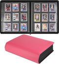 Sibonic 9 Pocket TopLoader Binder, Holds 360 3”x4” Toploader Hard Cases, Sleeves Card Collection Binder, 20 Double Sided Pages, Compatible with Trading & Sports Holder - Pink