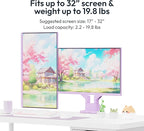 Pixio PS1D Wave Purple Dual Monitor Arm Stand Desk Mount - Fits up to 32 inches Monitors and up to 19.8lbs. VESA Compatibility and Integrated Cable Management