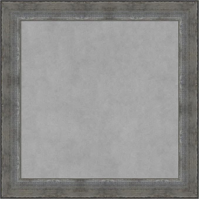 Amanti Art Silver Framed Magnetic Board 24x24 Medium Vision Board for use with Magnets, 100% Metal Sheet to Display Items as Office Decor or for Home Organization in mudroom, Kitchen or Kids Room