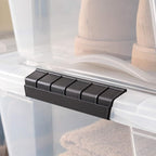 IRIS USA 32 QT Plastic Storage Box with Lid and Latches - 6 Pack - BPA-Free, See-Through Organizing Solution, Durable Nestable Stackable Containers, Secure Pull Handle - Clear