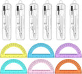 6 Sets Compass and Protractor Sets Student Basics Geometry Math Set Metal Compass and 6 Inch 180 Degree Protractors Geometry Graphing Drawing Tools For Office and School Supplies (colorful)
