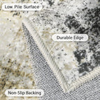 GENIMO Washable Area Rugs for Living Room, 8x10 Modern Non Slip Rugs, Low Pile Lightweight Soft Print Rug for Bedroom, Dining Room, Home Office, Washed Livid