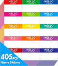 15 Colors 405 PCs Name Tag Sticker in for Themed Party School Office Home (3"x2" Each)
